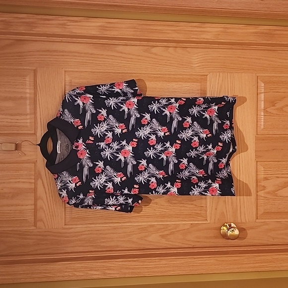 Men's Tropical Print Polo Sirt - Picture 1 of 4